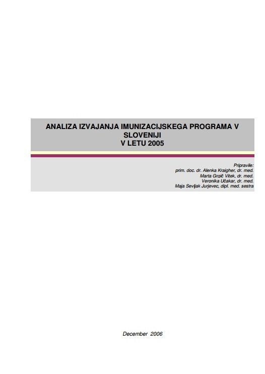 Analiza izvajanja imunizacijskega programa 2005
