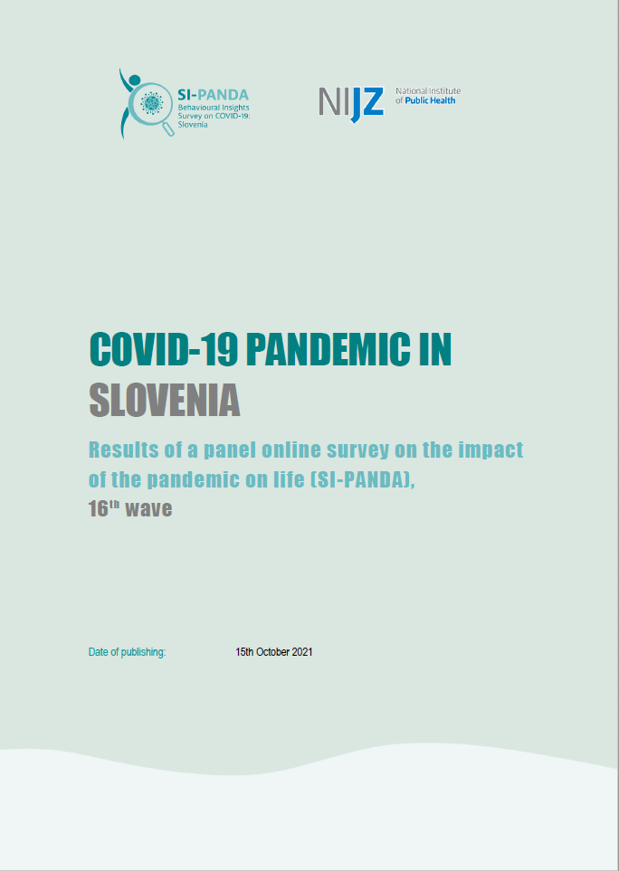 COVID-19 PANDEMIC IN SLOVENIA – Results of a panel online survey on the impact of the pandemic on life (SI-PANDA), 16th wave