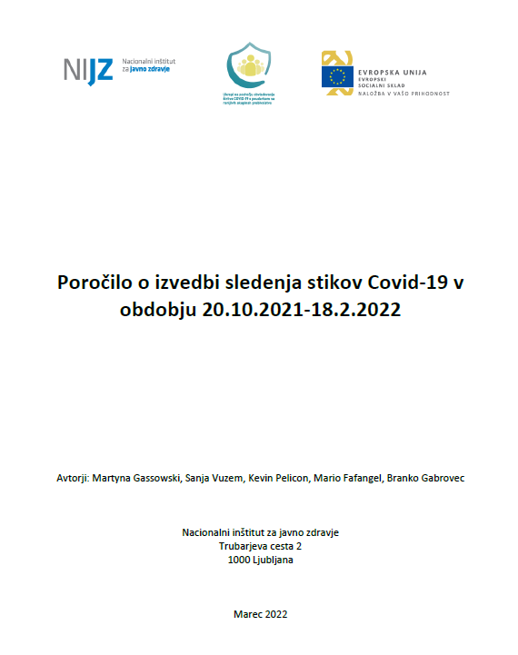 Poročilo o izvedbi sledenja stikov Covid-19 v obdobju 20.10.2021-18.2.2022