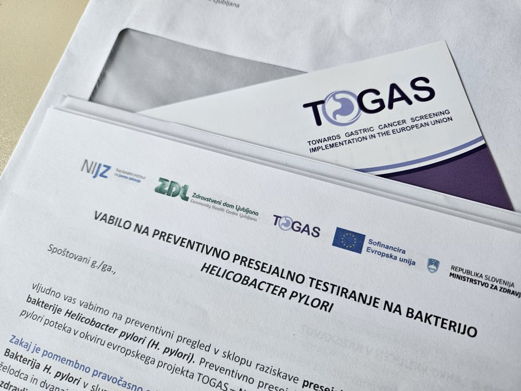 Vabilo na presejalno testiranje TOGAS