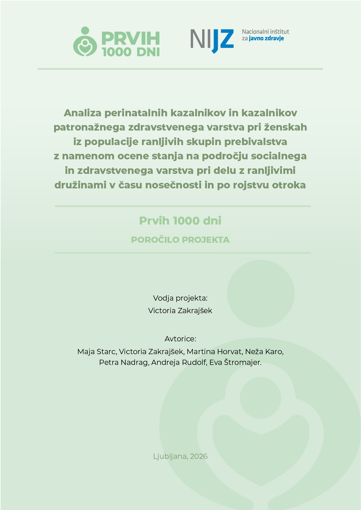 Prvih 1000 dni – poročilo projekta
