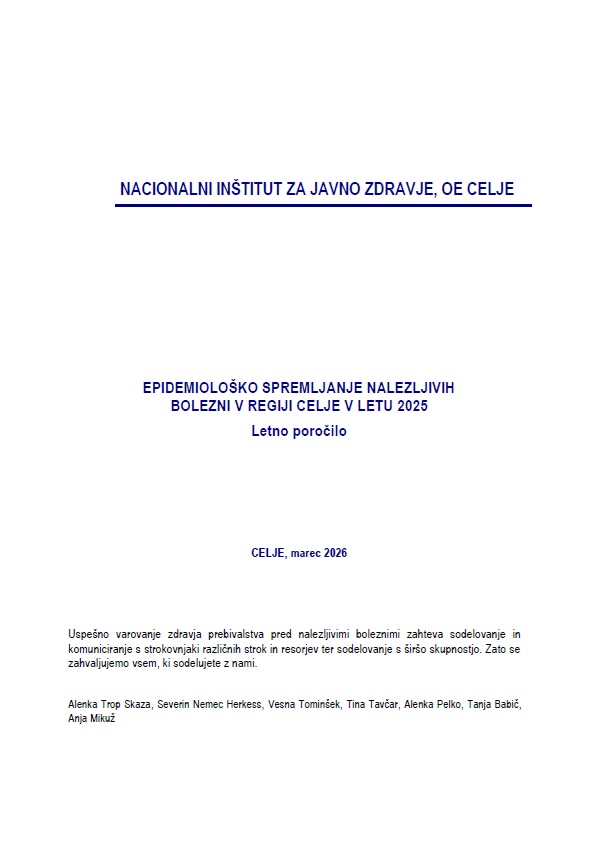 Epidemiološko spremljanje nalezljivih bolezni v regiji Celje v letu 2025